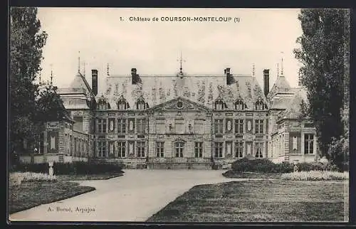 AK Courson-Monteloup, Château imposant avec jardin à l`avant