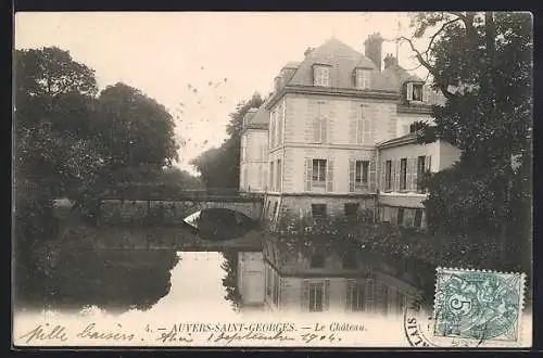 AK Auvers-Saint-Georges, Le Château et son reflet dans l`eau