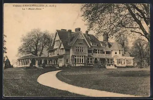 AK Angervilliers, Le Manor-House majestueux dans un cadre verdoyant