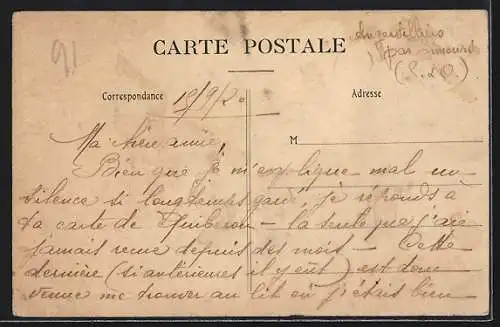 AK Angervilliers, Le Manor-House majestueux dans un cadre verdoyant