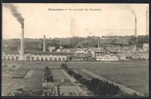 AK Essonnes, Vue générale des Papeteries