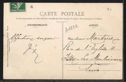 AK Longjumeau, L`Yvette et le Pont sur la route de Paris à Orléans