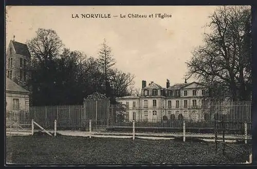 AK La Norville, Le Château et l`Église