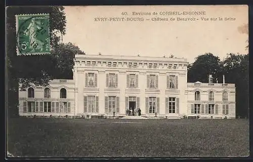 AK Évry-Petit-Bourg, Château de Beauvoir, Vue sur la Seine