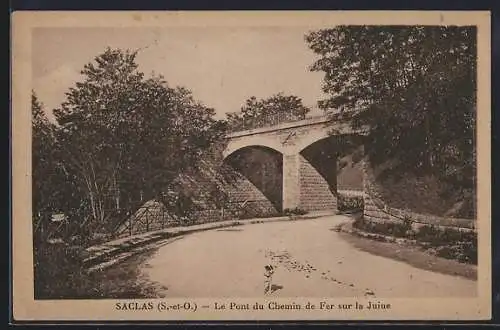 AK Saclas, Le Pont du Chemin de Fer sur la Juine