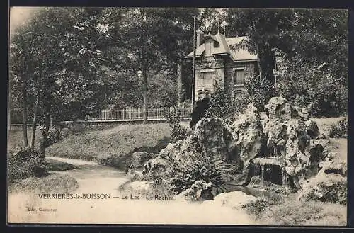 AK Verrières-le-Buisson, Le Lac, Le Rocher