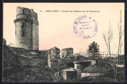 AK Montlhéry, Ruines du Château fort et Pont-levis