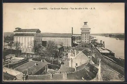 AK Corbeil, Les Grands Moulins, Vue des silos à blé