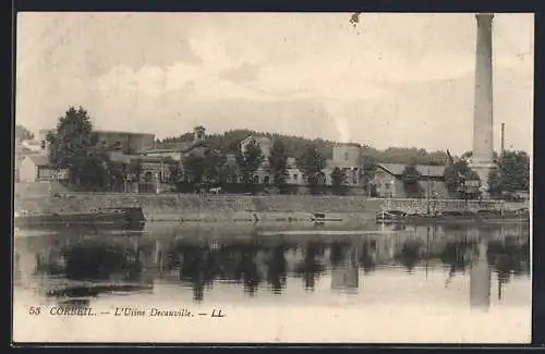 AK Corbeil, L`Usine Decauville et son reflet dans l`eau