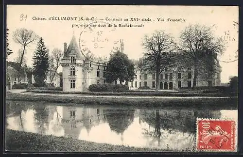 AK Éclimont, Vue d`ensemble du Château construit au XVIe siècle, propriété des ducs de la Rochefoucauld