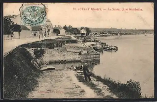 AK Juvisy, La Seine, Quai Gambetta