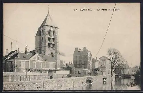 AK Corbeil, La Poste et l`Église