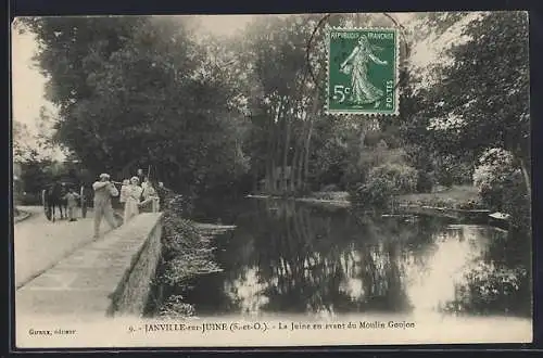 AK Janville-sur-Juine, La Juine en avant du Moulin Gosjon