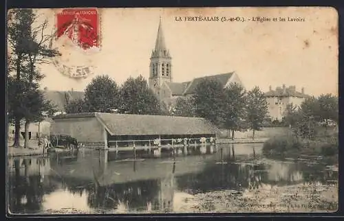 AK La Ferté-Alais, L`église et les lavoirs