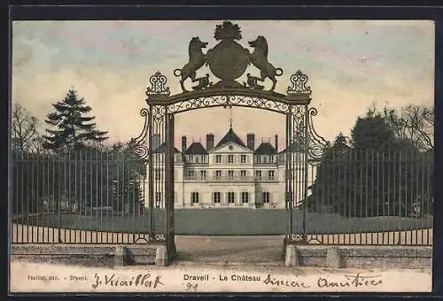 AK Draveil, Le Château avec portail décoré