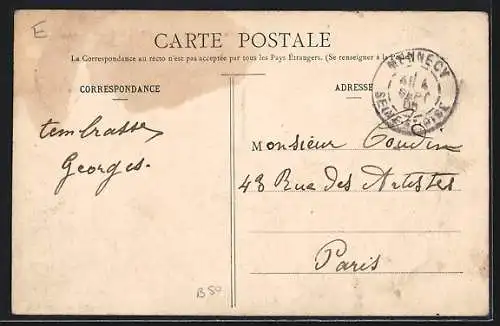 AK Écharcon, Vue sur la rivière et la fabrique entourée d`arbres