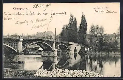 AK Champrosay, Le Pont de Ris sur la Seine