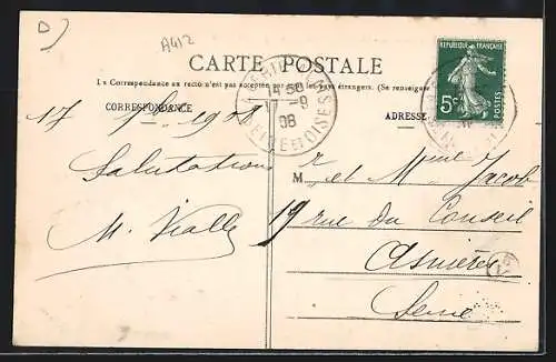 AK Baulne, Vue prise du Tertre avec rochers et village en arrière-plan