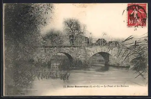 AK Buno-Bonnevaux, Le Pont et les Ruines