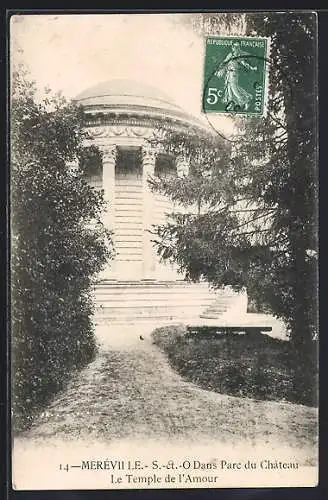 AK Méréville, Le Temple de l`Amour dans le parc du château