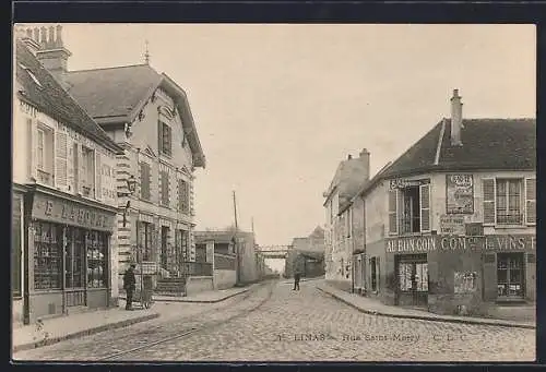 AK Linas, Rue Saint-Merry avec boutiques et pavés