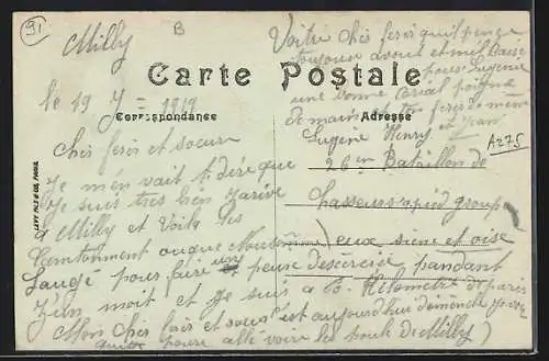 AK Milly, Cantonnement des Zouaves à la Gare de Corbeil