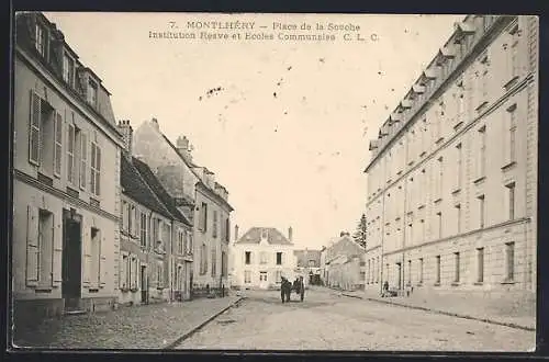 AK Montlhéry, Place de la Souche et Écoles Communales C. L. C