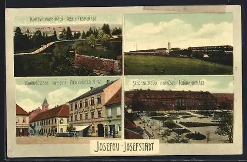 AK Josefstadt, Neustädter Platz, Merta-Promenade, Schönaich-Platz