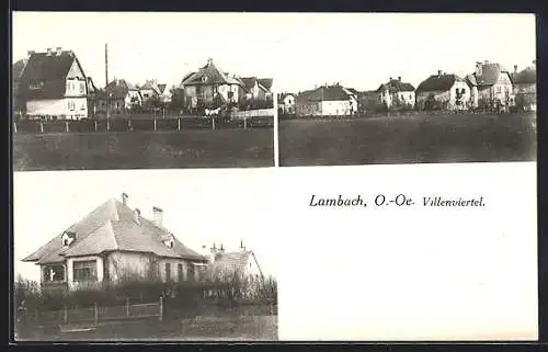 AK Lambach /O.-Oe., Villenviertel von der Weide aus gesehen