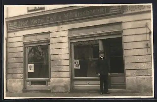 Foto-AK Wels, Militärschneiderei Josef Michel