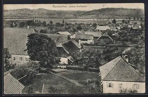 AK Ranshofen, untere Hofmarkt aus der Vogelschau