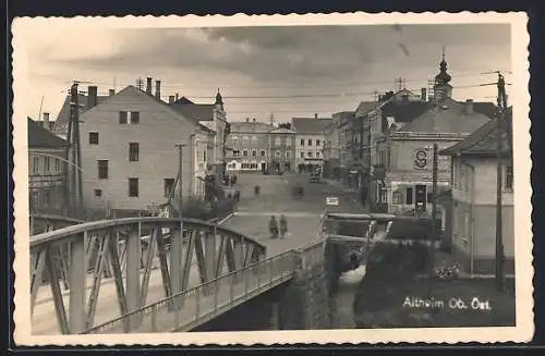 AK Altheim, Ortspartie mit Brücke