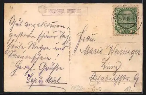 AK Neuhofen bei Ried im Innkreis, Fellner`s Gasthaus, Ortsansicht