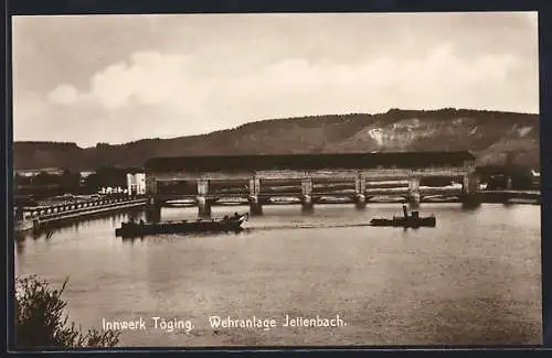 AK Töging / Inn, Wehranlage Jettenbach, Dampfer