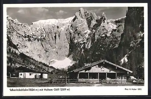 AK Berchtesgaden, Gasthaus Scharitzkehl auf der Scharitzkehlalm mit Hohem Göll