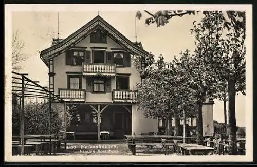 AK Walzenhausen, Pension Rosenberg mit Garten