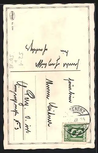 AK Elegant gekleidetes Schwein bringt Neujahrsgrüsse