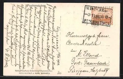 AK Puchenstuben, Ortspanorama mit Bergblick