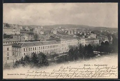 AK Zürich, Kantonsspital mit Teilansicht