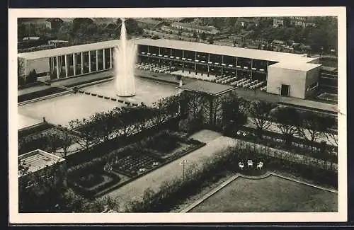 AK Essen, Gruga 1929, Wasserterrassen