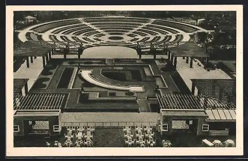 AK Essen, GRUGA Grosse Ruhrländische Gartenbau-Ausstellung 1929, Blick auf Pergolagarten und Dahlien-Arena