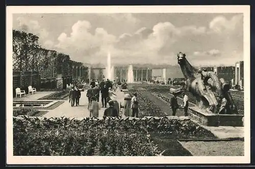 AK Essen, Gruga 1929, Sommerblumen-Terrassen