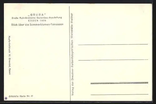 AK Essen, Gruga 1929, Sommerblumen-Terrassen