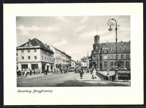 AK Rendsburg, Strassenpartie am Jungfernstieg