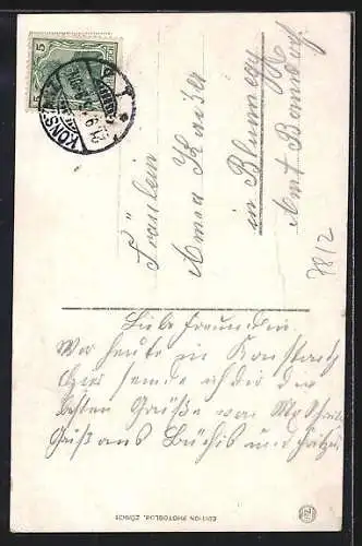 AK Konstanz a. B., Hafenpartie mit Dampfer