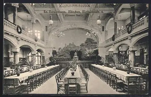 AK München, Grosser Saal des Evangelischen Vereinshauses, Mathildenstrasse 4