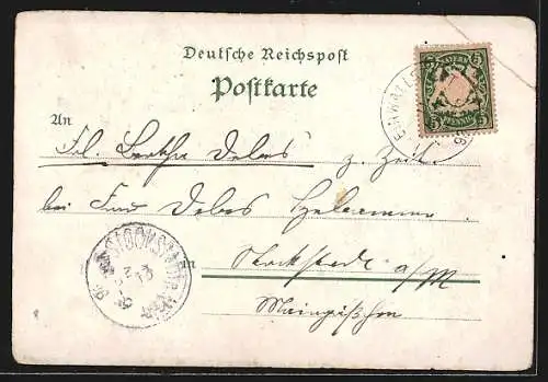 Lithographie Altenahr, Hotel zur Post, Burgruine, Ortsansicht
