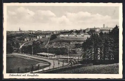 AK Lüdenscheid, Ortsansicht mit Kampfbahn