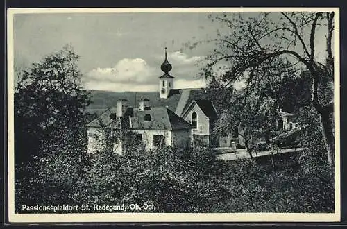 AK St. Radegrund, Ortspartie mit Kirche