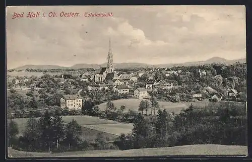 AK Bad Hall i. Ob. Oesterr., Totalansicht mit Kirche